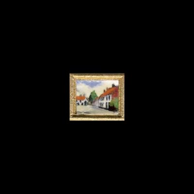 Village Square 1/24 scale Dolls House Miniature Painting