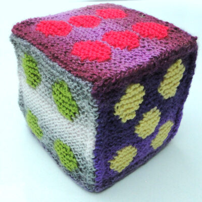 Hand knitted cushion dice soft toy Large 6"/15cm Christmas play gift unusual gift cushion cube numbers knitted educational toy baby Dice C
