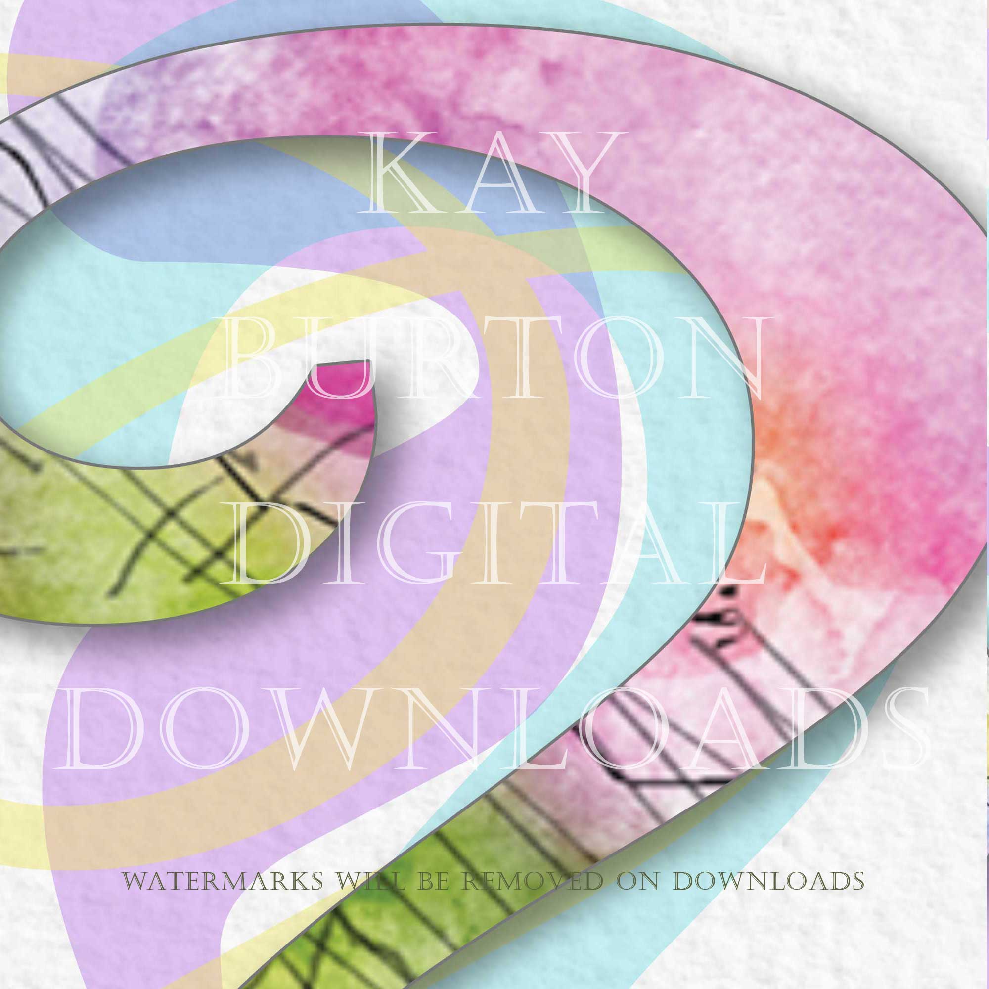 Question Mark Design, Pastel Colours, Modern Decor, Printable Art, Instant Download, Letter,Typography, Watercolour Print, Wall Art Poster ?