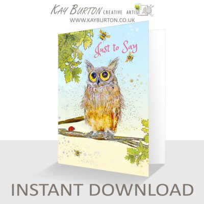 Just to Say Card Oakley Owl Card 5 x 7 KA001