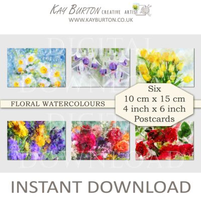 Downloadable Floral-Watercolour-Postcards