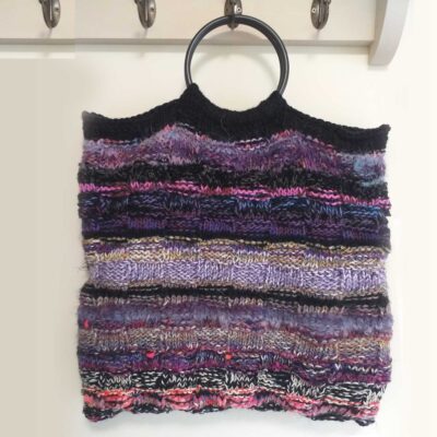 Shopper Tote Purple Bag Ring Handle Unique Creative
